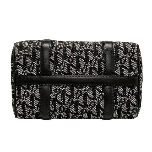 Auth DIOR/ChristianDior Trotteur Black Cream Jacquard Leather Handbag - Picture 3 of 16